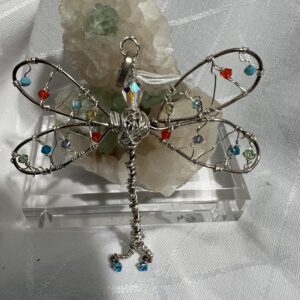 Wire Wrapped Crystal Dragonfly Pendant