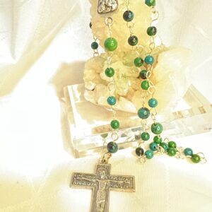 Chrysocolla Rosary With Beautiful Crucifix